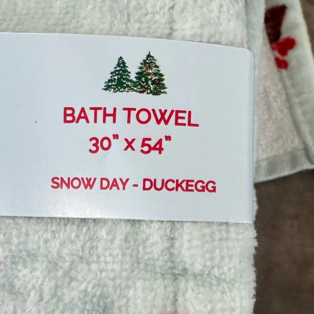Cath Kidston set of 2 bath towels!”Snow Day” in duck egg…super soft cute&comfy